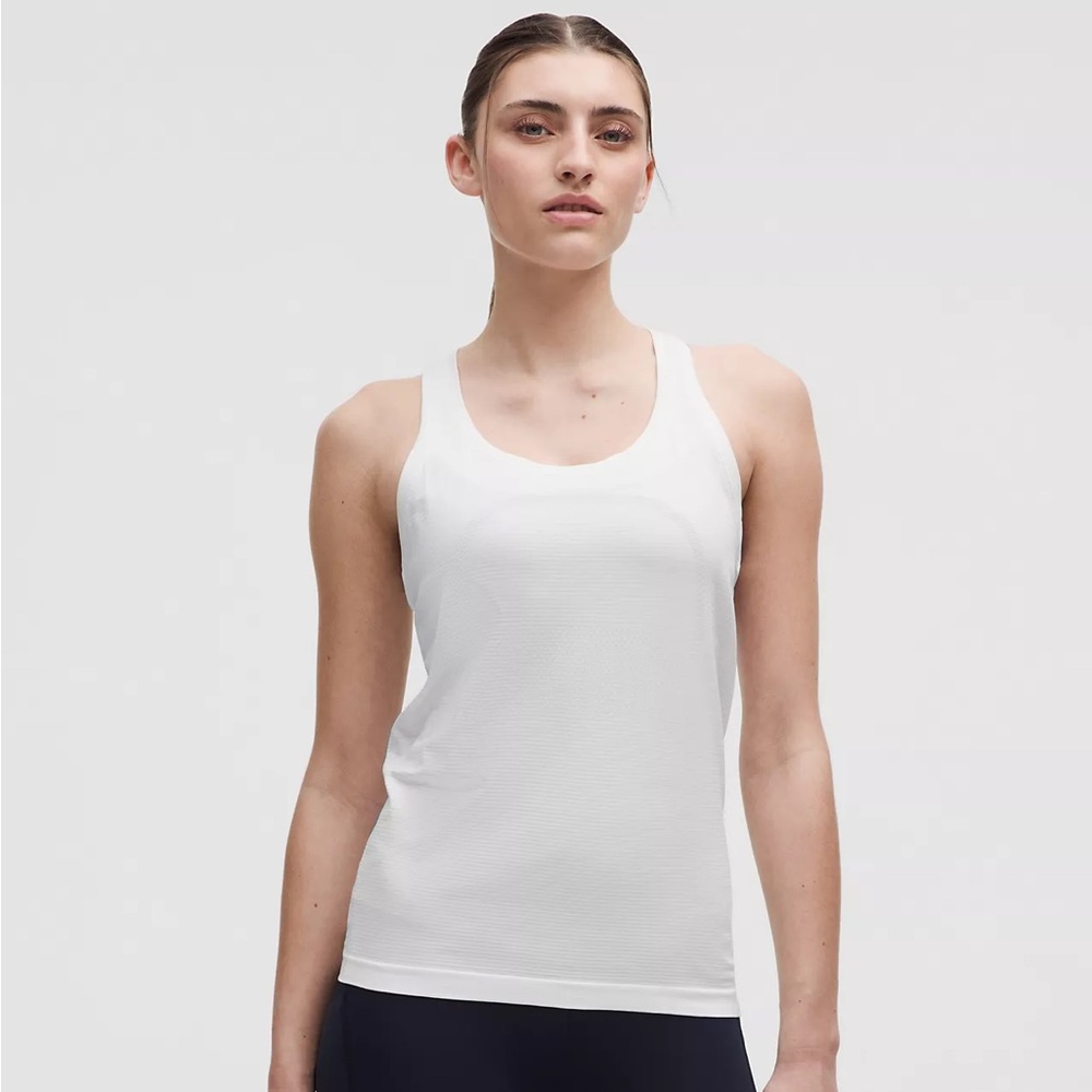 Lululemon Swiftly Tech Racerback Workout Yoga Tank Too Hip Length White 6 S/M